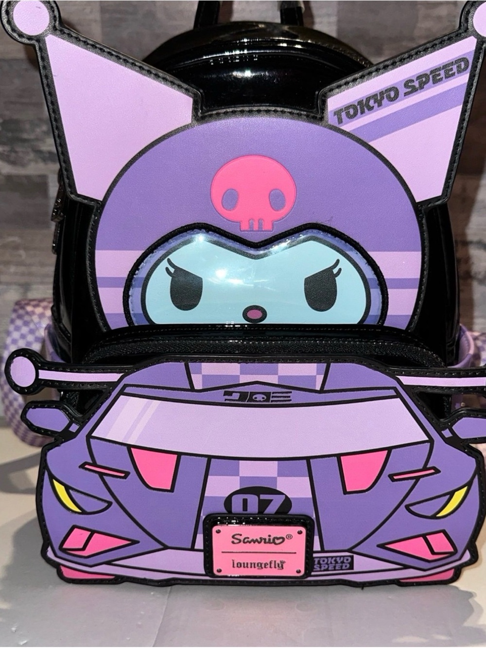 ISO:Sanrio x Loungefly Kuromi Tokyo Speed Purple Mini Backpack